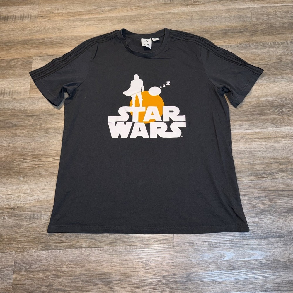 Adidas x Star Wars Shirt Mens Extra Large Black The Mandalorian-Themed Graphic